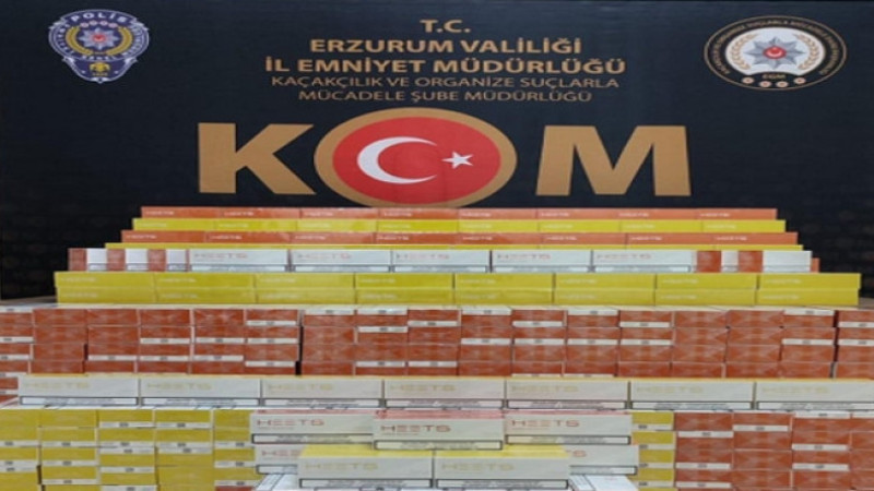 Erzurum'da  kargodan 7 bin 460 paket kaçak sigara çıktı