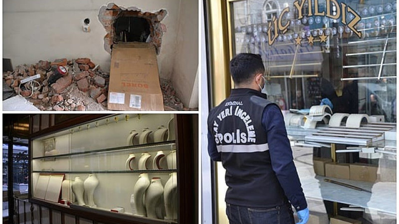 Erzurum'da duvarı delerek 23 kg altın çaldılar