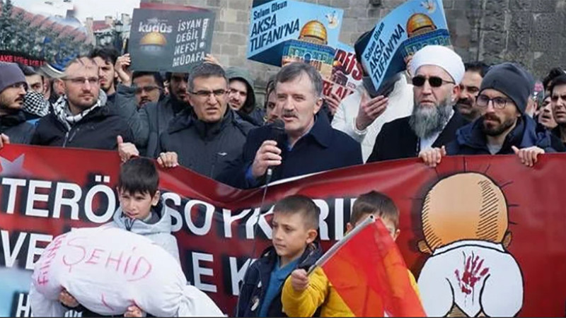 Erzurum'dan Filistin'e destek yürüyüşleri devam etti