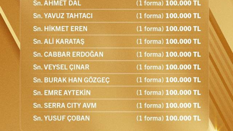 Dadaş ilk günde 10 forma satışı ile 1 milyon topladı