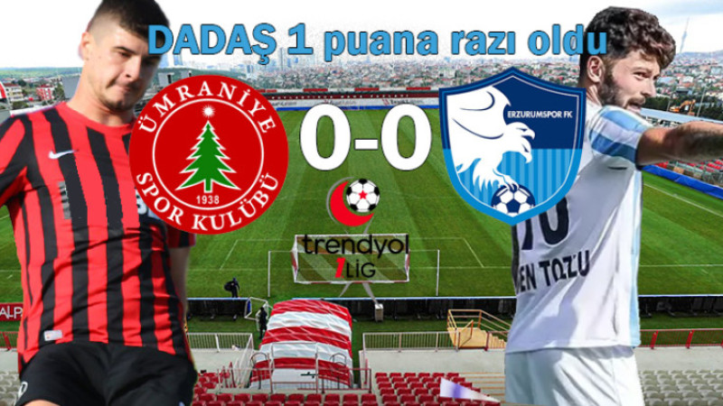 Trendyol 1.lig: Ümraniyespor 0-0 Erzurumspor FK