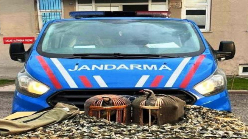 Erzurum'da avcılar kekliği düz ovada avlayamadan yakalandılar