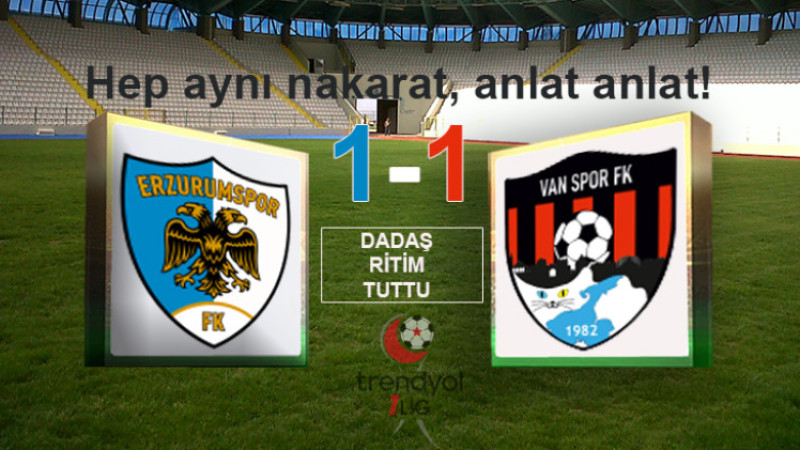 Erzurumspor 9.haftada yine berabere 1-1