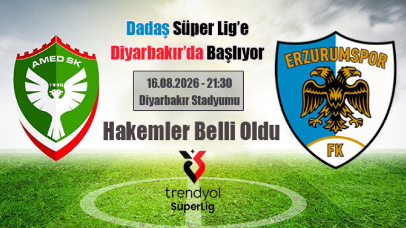 Erzurumspor'un Diyarbakır'da oynayacağı maçın hakemleri belli oldu