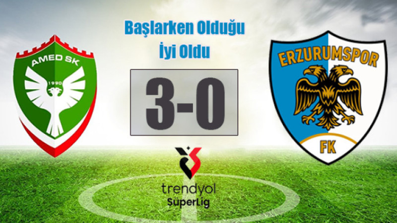 Süper Lig: Amed 3-0 Erzurumspor FK