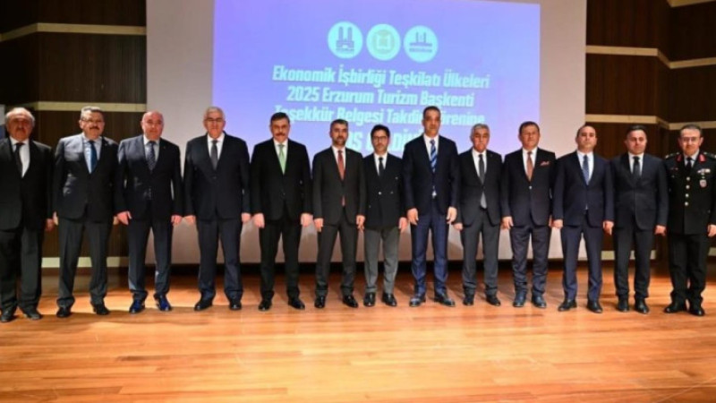 EİT 2025 Erzurum Turizm Başkenti teşekkür belgesi töreni