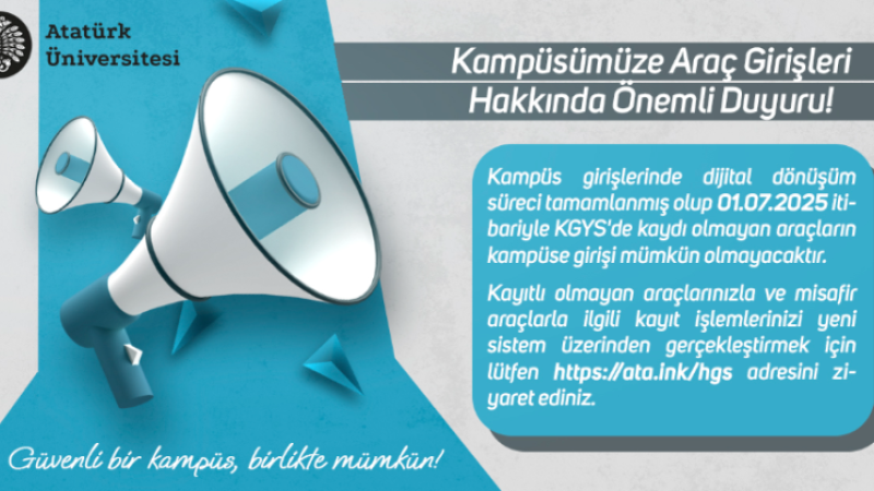 Üniversite Kampüsüne KGYS kaydı olmayan araç giremeyecek