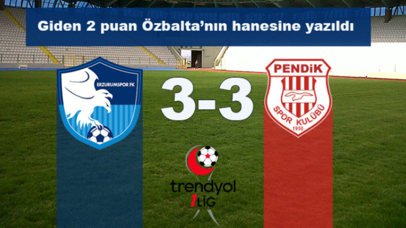 Trendyol 1. Lig: Erzurumspor FK 3-3 Pendikspor 