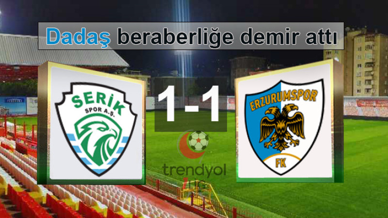 Trendyol 1. Lig: Serikspor: 1-1 Erzurumspor FK
