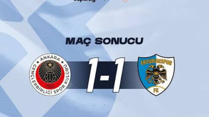 Trendyol Süper Lig: Gençlerbirliği 1-1 Erzurumspor 